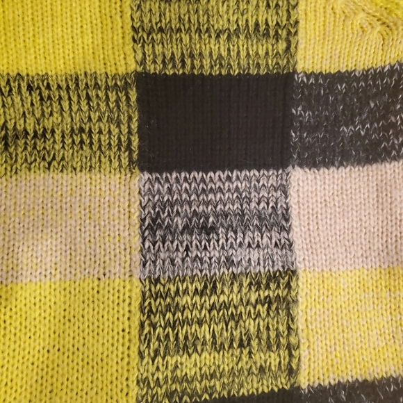 Women's Topshop Crew Neck Pullover Colorblock Sweater Sz US 4 Yellow Black Beige - Picture 6 of 12